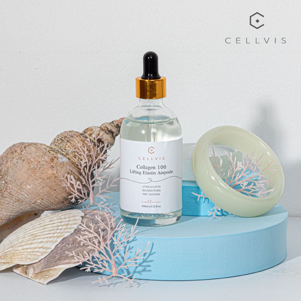 CELLVIS Collagen 100 Lifting Elastin Ampoule 100ml Professional Aesthetic Grade Marine Collagen 100% Skin Elasticity and Barrier Recovery Serum _ Made in Korea